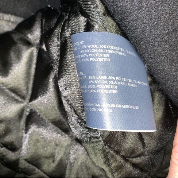 Nautical Black Wool Naval Peacoat Mens Large Classic Double Breasted Winter Warm - Picture 6 of 9